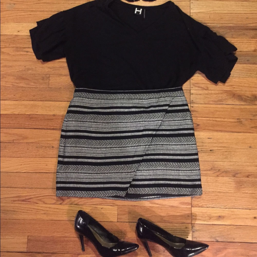 Black and White Striped Skirt - Jcrew